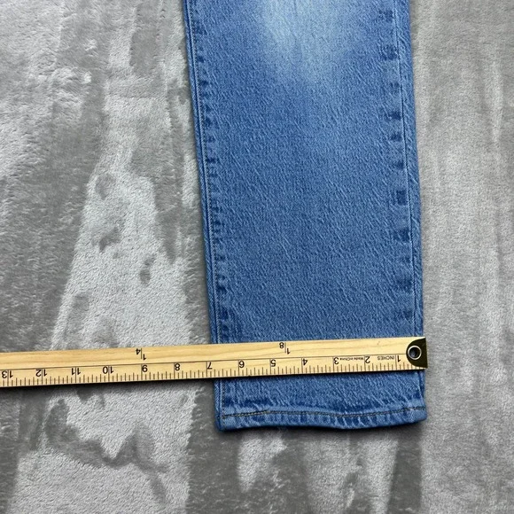 Levi's Wedgie Straight Jeans High Rise Button Fly Denim Casual Sz 26 Grunge Boho - Picture 9 of 14